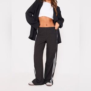 PrettyLittleThing Black Pinstripe Joggers